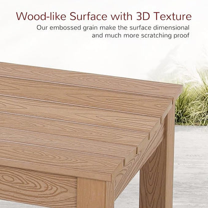 Stoog Outdoor Bench Set of 2, All-Weather HIPS Garden Bench with 800 lbs Weight Capacity, Never Rot or Fade, Teak