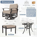 Kurapika 5 Pieces Patio Furniture Set, Outdoor Aluminum Swivel Gliders Rocker - Photo 2