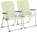 VINGLI Aluminum Oversize Patio Lawn Chairs Folding Set of 2 with Detachable Cup Holder - Photo 1