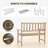 Tangkula Outdoor Teak Wood Garden Bench, 2-Person Patio Bench with Backrest and Armrests - Photo 9