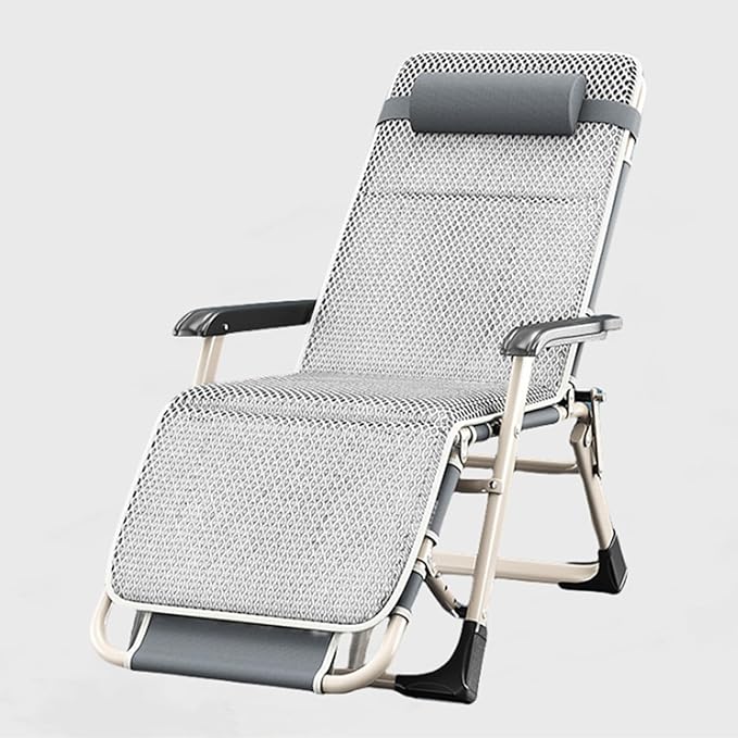 Folding Patio Lounge Chair w/Adjustable Pillows Cup Holder for Poolside Backyard Reclining Lounge Chair with Removable - Photo 1