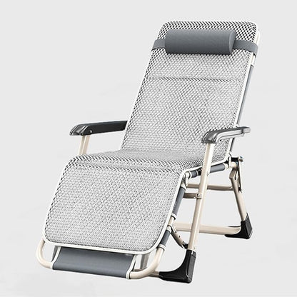 Folding Patio Lounge Chair w/Adjustable Pillows Cup Holder for Poolside Backyard Reclining Lounge Chair with Removable Cushion Tray for Indoor and Outdoor, Patio Recliner Folding Reclining Chair