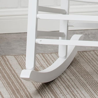 Wooden Porch Rocking Chairs Outside Outdoor Rockers for Adults Furniture for Living Room Patio Lounge Garden Indoor White