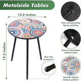 1 Pack Metal Outdoor Side Table Small Outside Round End Table for Patio Modern Accent Garden Corner Table for Small - Photo 3