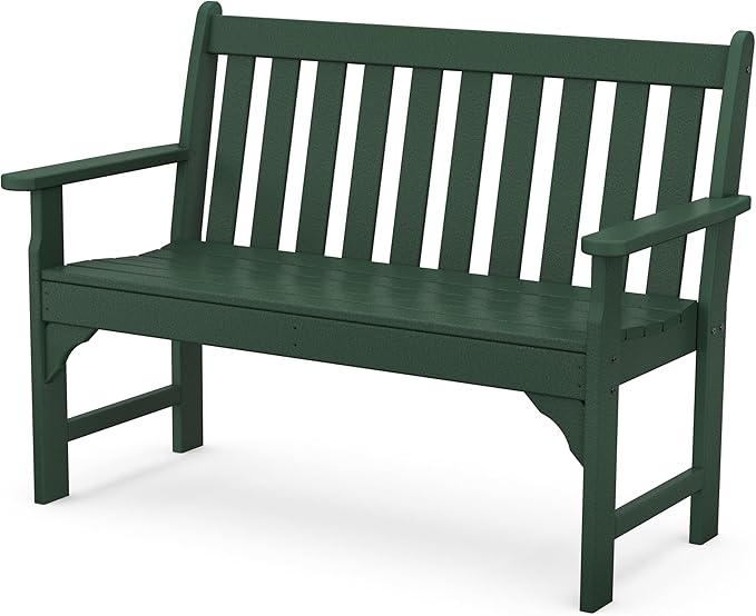 POLYWOOD Vineyard 48" Outdoor Patio Bench, Green - Photo 1