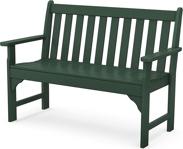 POLYWOOD Vineyard 48" Outdoor Patio Bench, Green - Photo 1