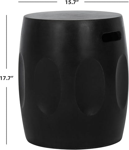 Safavieh Outdoor Zuri Black Modern Concrete Round Accent Table