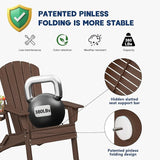 Plawdlik Folding Adirondack Chair, SGS Tested, Wooden Textured with Cup Holder - Photo 7