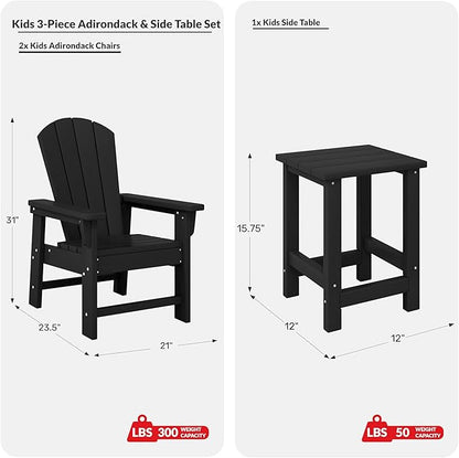 Costaelm Kids Outdoor Table and Chairs, Plastic Outdoor Kids Chair Toddler 2PCS Patio Furniture Sets and Children Picnic Activity Lawn Tanle for Garden, Patio, Backyard & Beach, Sand