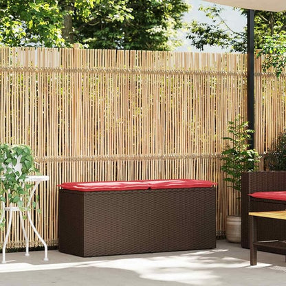 Patio Bench with Cushion Brown Yard Bench Garden Seating for Courtyard Lawn 43.3"x15.7"x17.3" Poly Rattan
