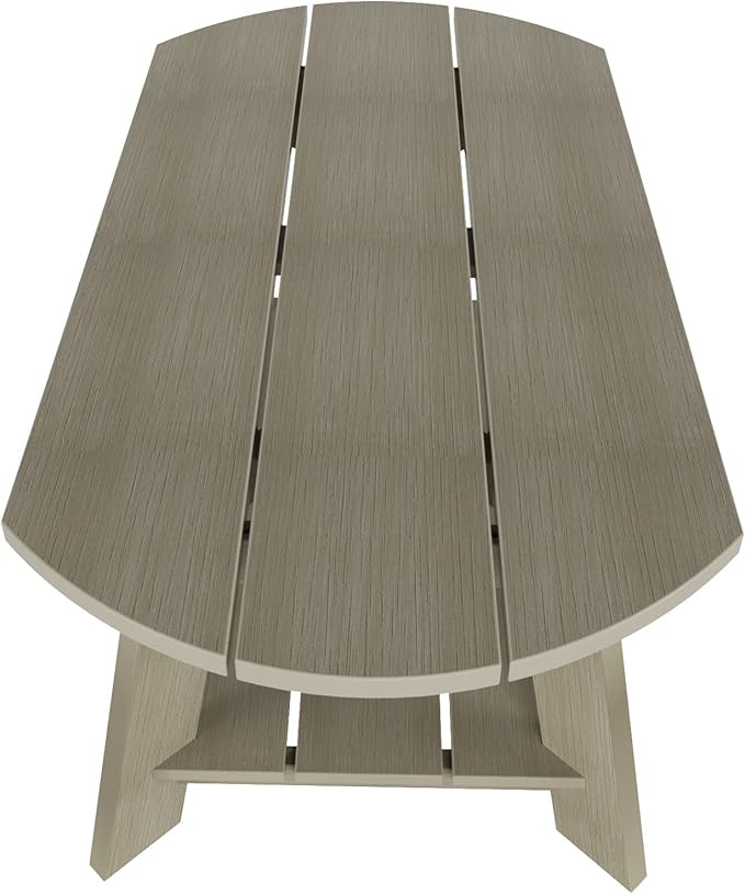 WestinTrends Tuscany Outdoor Coffee Table, All Weather HIPS 2 Tier Patio Adirondack Coffee Table, Weathered Gray