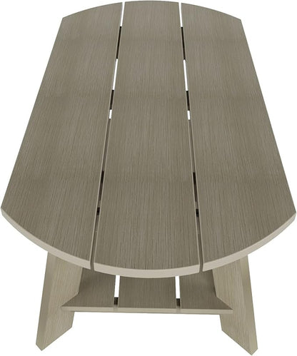 WestinTrends Tuscany Outdoor Coffee Table, All Weather HIPS 2 Tier Patio Adirondack Coffee Table, Weathered Gray