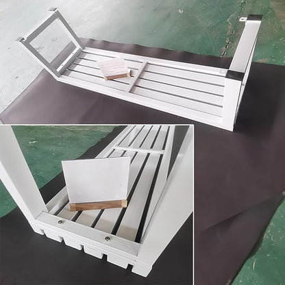 Outdoor Bench Weatherproof Garden Bench Metal Outdoor Seating All Weather Park Bench Outside Bench, Easy to Assemble(Green,80cm/31in)