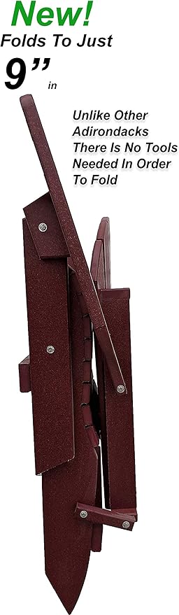 DuraWeather Poly® Classic King Size Folding Adirondack Chair (Merlot Burgundy)