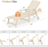 LUE BONA Outdoor Chaise Lounge Chairs Set of 4, HDPS Chaise Lounger, 5 Positions Adjustable Lounge Chairs - Photo 2