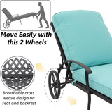 Chaise Lounge Outdoor Chair with Wheels - Photo 4