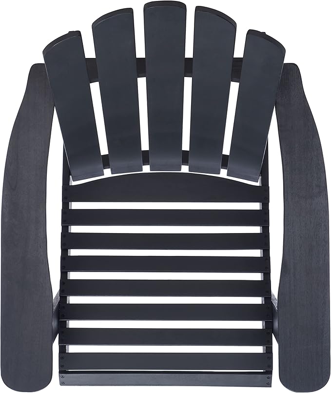 SAFAVIEH Outdoor Collection Topher Black Slatted Adirondack Chair - Photo 6