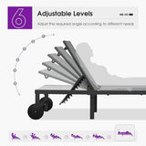 PURPLE LEAF Outdoor Chaise Lounge Chairs Set Recliner Adjustable Chair with Wheels and Table for Poolside Beach Patio - Photo 6