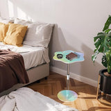 Rainbow Clear Side Table Small Acrylic End Tables 13.8 * 11.6 H: 21.3 Inch Modern Flower-Like Shape Drink Table for - Photo 6