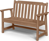 Outdoor Bench, 2-Person HDPE Garden Bench, All Weather Poly Patio Bench for Outdoors, Garden, Backyard, Porch and Park - Photo 1