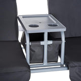 Outsunny 2 Person Porch Swing with Stand, Outdoor Swing with Canopy, Pivot Storage Table, 2 Cup Holders - Photo 9