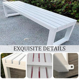 Metal Garden Bench Outdoor Seat 2-Person Patio Benches Park Bench Backless Chair Front Porch Seat 3.3ft 3.9ft 4.9ft - Photo 4