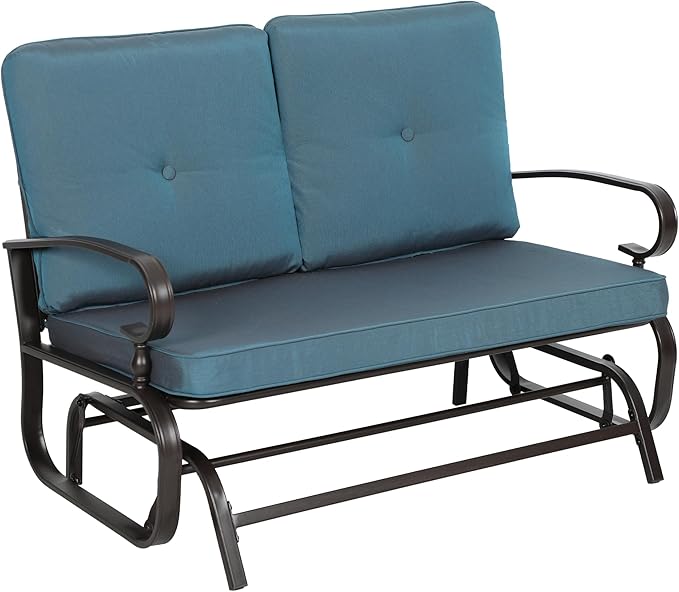 Outdoor Bench Patio Swing Glider Loveseat 2 Seats Rocking Chair - Photo 1