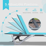 Domi Outdoor Chaise Lounge Chair, Aluminum Patio Lounge Chair with 5 Position Adjustable Backrest and Side Table - Photo 5