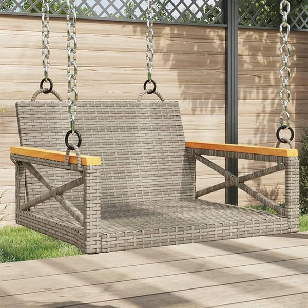 1 Seater Patio Swing Bench, Synthetic Rattan Hanging Chair for Garden, Balcony, and Outdoor Leisure - Photo 1