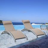 Domi Pool Lounge Chairs Set of 2, Aluminum Adjustable Outdoor Chaise Lounge - Photo 8