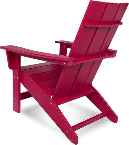 Shine Company Coastal Modern All-Weather Adirondack Chair, Chili Pepper