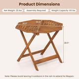 Tangkula 35.5" Octagonal Patio Dining Table, Hardwood Outdoor Bistro Table with Slatted Tabletop - Photo 3