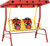 Outsunny Porch Swing for Kids with Adjustable Canopy to Block Sun at Angles, Kids Swing Chair with Seatbelts - Photo 1
