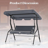 Tangkula 3 Person Porch Swing, Patio Swing with Removable Cushion & Powder-Coated Steel Frame - Photo 6