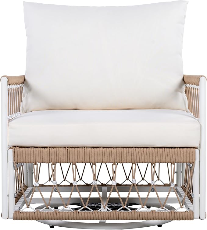 Christopher Knight Home Fiora 360° Swivel Patio Chairs Set of 2 with Handwoven Rope - Photo 7