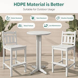 3-Piece Outdoor Bar Set, HDPE Adirondack Bar Height Chairs Set of 2 and Round Bar Table - Photo 6