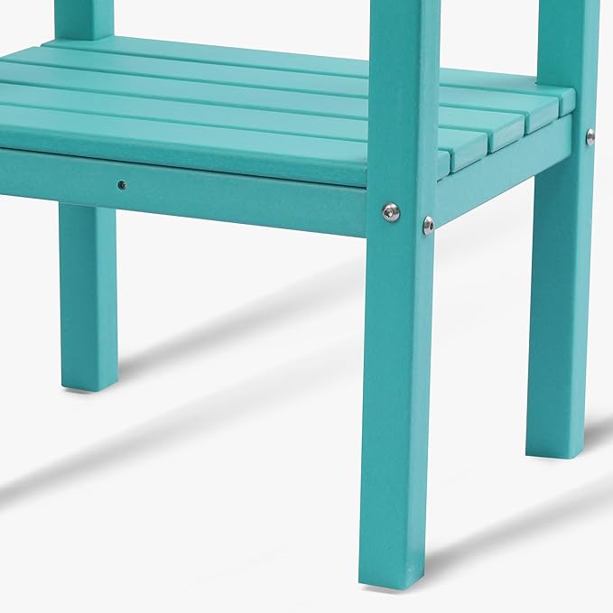 WestinTrends Malibu 36" Outdoor Adirondack HDPE 2-Tier Patio Side Table, Turquoise