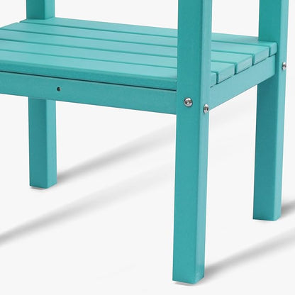 WestinTrends Malibu 36" Outdoor Adirondack HDPE 2-Tier Patio Side Table, Turquoise