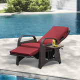 ATR ART TO REAL Outdoor Recliner Chairs, PE Wicker Reclining Lounge Chair with Removable Soft Cushion - Photo 3
