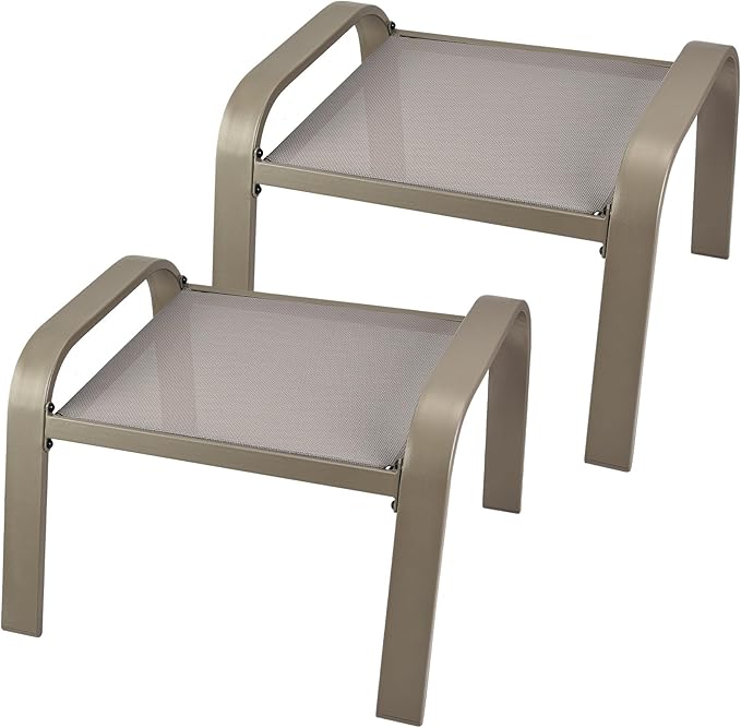 Patio Ottomans Multipurpose Furniture Footstolls Small Seat Portable Chairs Beige for Garden Porch Yard - Photo 1