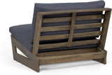 Sherwood Outdoor Club Chair with Cushions - Acacia Wood - Gray/Dark Gray - Photo 7