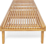 LUMISOL Outdoor Chaise Lounge Chair, Acacia Wood Frame Sunbathing Pool Lounger with 5-Position Adjustable Backrest - Photo 5