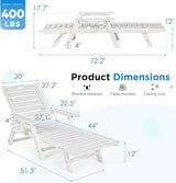 nalone Outdoor Chaise Lounge Chair Set of 2 with Wheels & Cup Holder - Photo 3