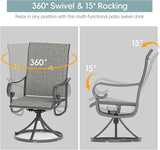 Patio Swivel Chairs Set of 2, Outdoor Dining Chairs with High Back - Photo 4
