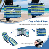 Tangkula Tanning Chair, Outdoor Folding Beach Lounge Chair with Face Hole, Adjustable Footrest, Removable Pillow - Photo 7