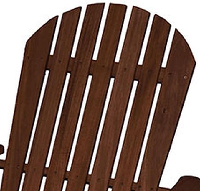 Benjara BM302157 34 Inch Outdoor Adirondack Chair, Dark Brown Wood, Wide Armrests