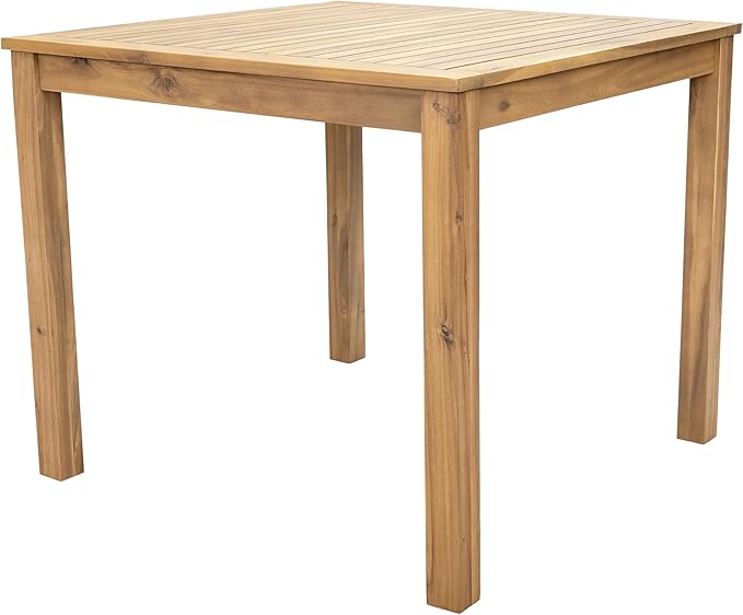 Sunnydaze 33.75" W Outdoor Dining Table for 4 - Rodanthe Acacia Wood Outdoor Table for Patio - Square - Natural Oil - Photo 1