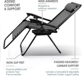 Nestl Zero Gravity Chairs Set of 6, Patio Lounge Chair Outdoor with Pillows & Cup Holder Trays - Photo 6