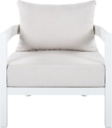 Merax 27.6" Outdoor Curved Patio Accent Chair with All-Weather Coushions, Aluminum Frame Single Lounge for Chair Porch - Photo 4