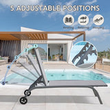 Domi Pool Lounge Chairs Set of 2, Adjustable Aluminum Outdoor Chaise Lounge with Wheels Patio Lounge Chairs - Photo 4